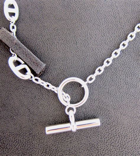 hermes silver chain necklace|hermes leather loop pendant necklace.